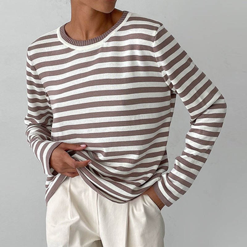 Maglione da donna dal taglio comodo con scollo rotondo – strato casual a maniche lunghe per la primavera e l’autunno