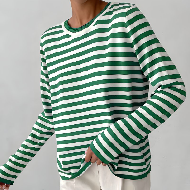 Maglione da donna dal taglio comodo con scollo rotondo – strato casual a maniche lunghe per la primavera e l’autunno