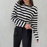 Maglione da donna dal taglio comodo con scollo rotondo – strato casual a maniche lunghe per la primavera e l’autunno