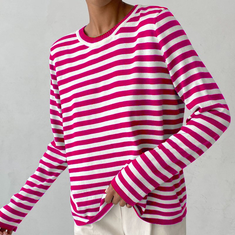 Maglione da donna dal taglio comodo con scollo rotondo – strato casual a maniche lunghe per la primavera e l’autunno