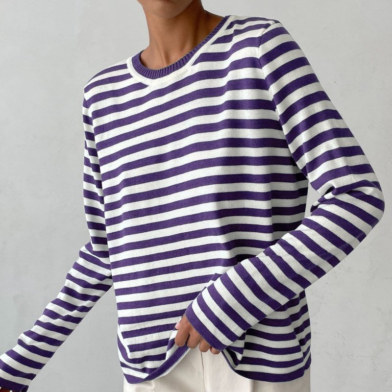 Maglione da donna dal taglio comodo con scollo rotondo – strato casual a maniche lunghe per la primavera e l’autunno