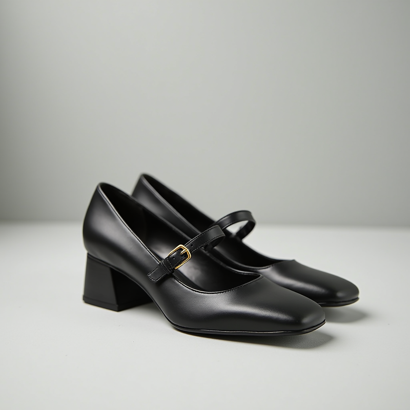 Mary Janes in velluto noir