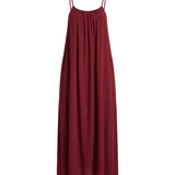 Abito lungo donna | Vestito con spalline e schiena scoperta