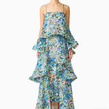 Abito Maxi Donna | Volant a Strati & Stampa Floreale Romantica