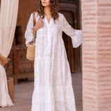 Abito lungo donna | Broderie Anglaise e stile boho romantico-femminile