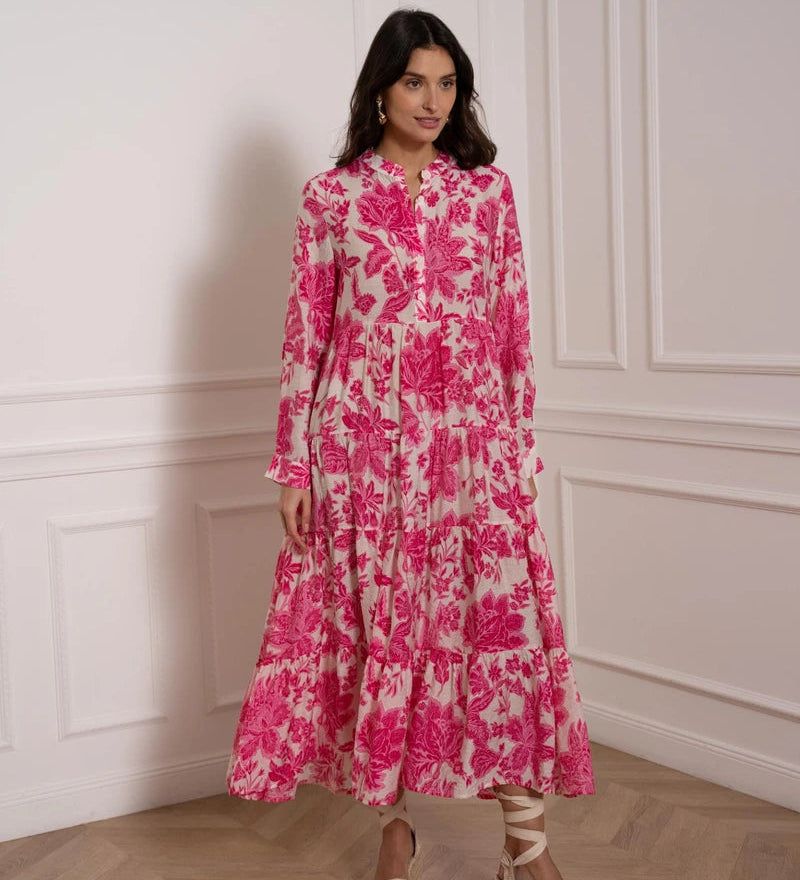 Abito lungo donna | Motivo floreale e stile boho romantico