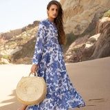 Abito lungo donna | Motivo floreale e stile boho romantico