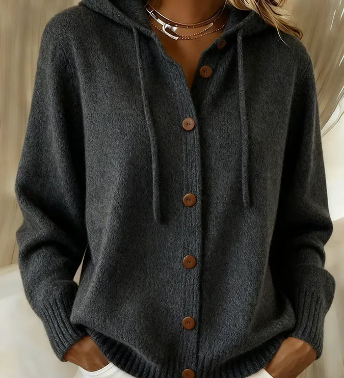 Livia™ | Cardigan con cappuccio e bottoni