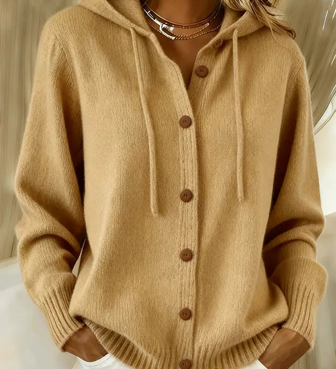 Livia™ | Cardigan con cappuccio e bottoni