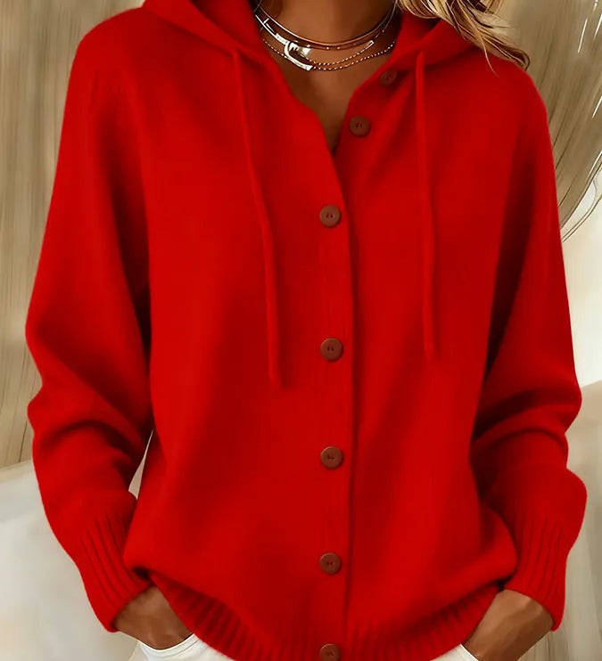 Livia™ | Cardigan con cappuccio e bottoni