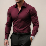 Camicia Slim Fit da Uomo – Con Bottoni, Adatta per Lavoro e Uso Quotidiano