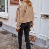 Elegante trench corto da donna – Cappotto doppiopetto