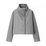 Donna - Giacca cropped alla moda - Design a collo alto