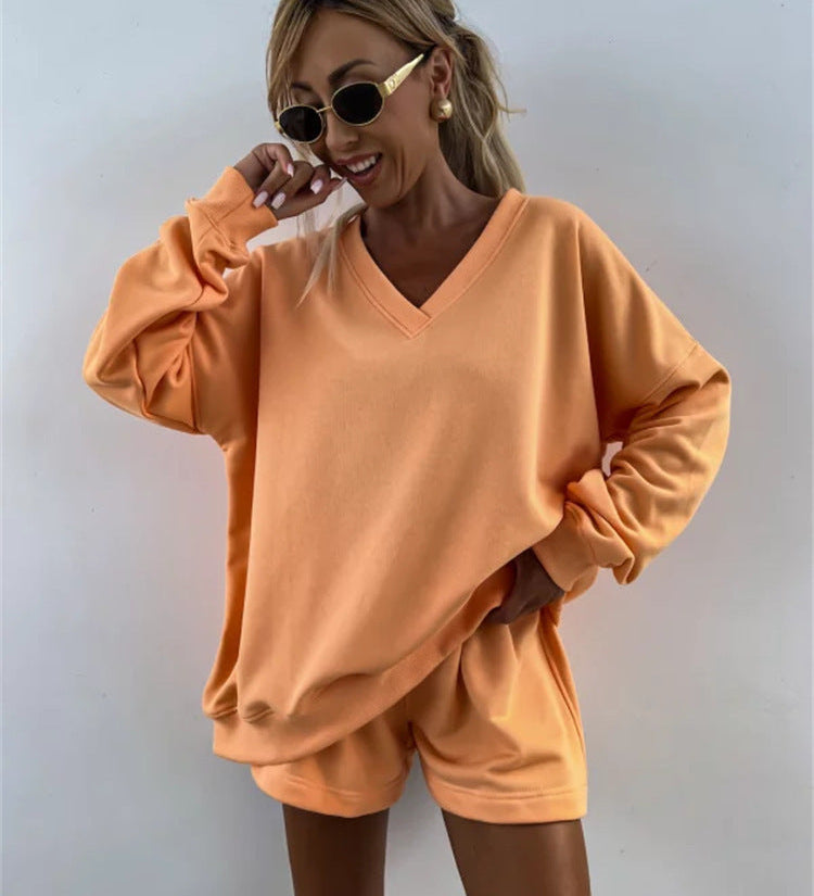 Set Oversized Donna – Casual per Uso Quotidiano, Con Dettagli A Righe e Pantaloni Corti