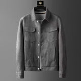 Giacca in pelle scamosciata da uomo | Elegante e resistente | Design senza tempo