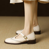 Arianna™ | Mary Jane in pelle con cinturino a T