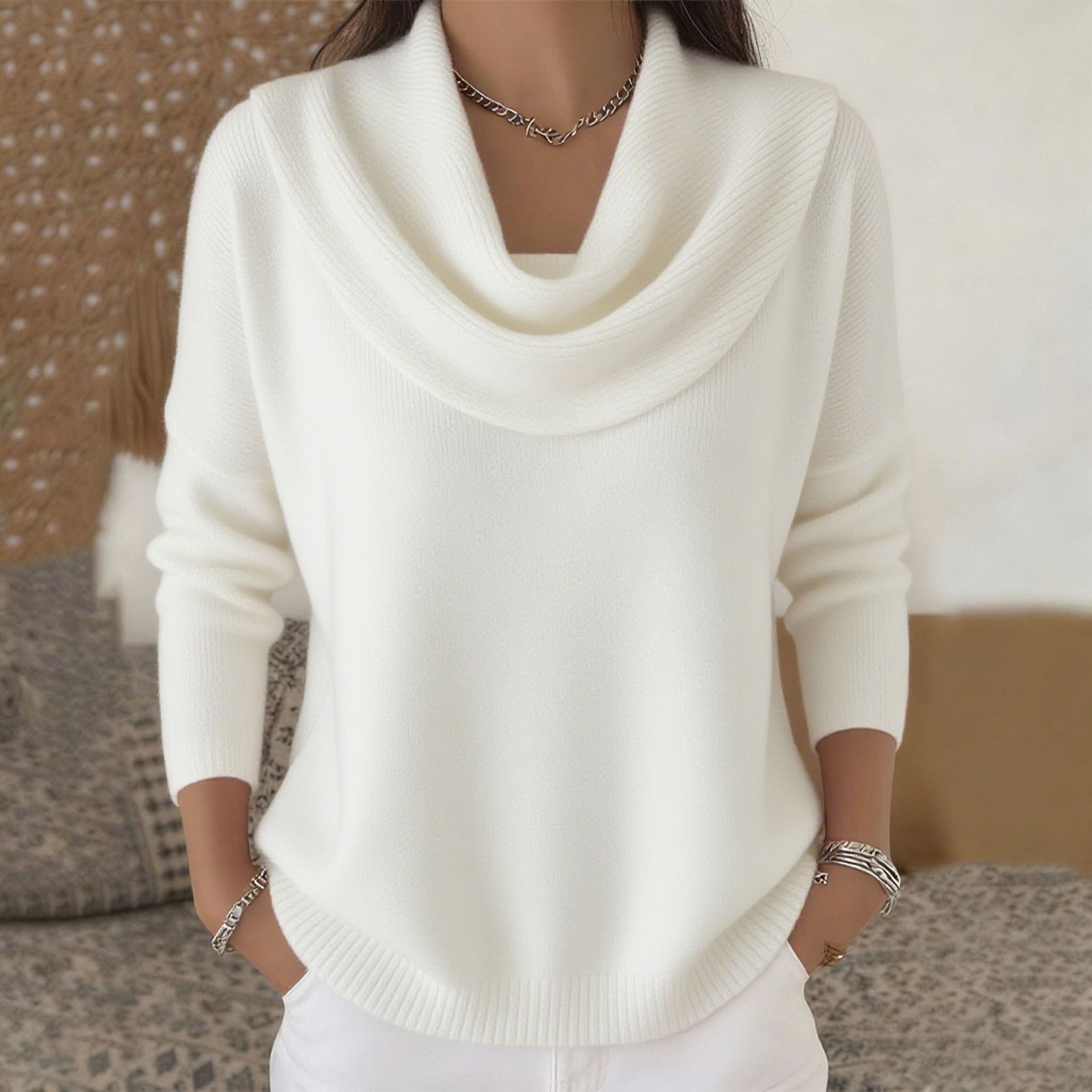 Maria™ | Maglione con collo drappeggiato