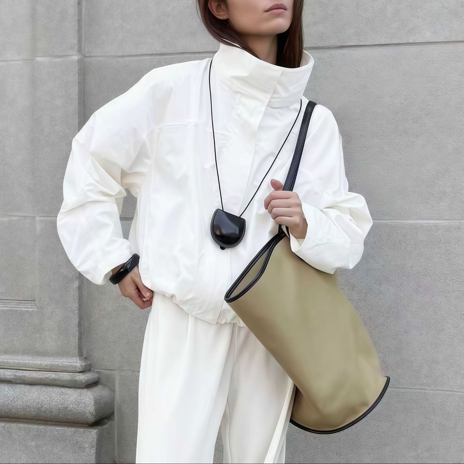 Donna - Giacca funzionale oversize con collo alto