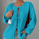 Donna - Maglione oversize in maglia con pizzo