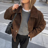 Donna - Giacca Teddy oversize - Chiusura con bottoni
