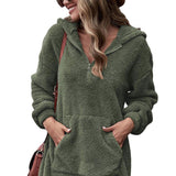 Donna - Vestito con cappuccio - Stile mezza zip