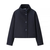 Donna - Giacca cropped alla moda - Design a collo alto