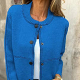 Donna - Cardigan elegante con bottoni - Dettagli della scollatura