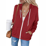 Donna - Giacca con cappuccio e zip integrale con tasche