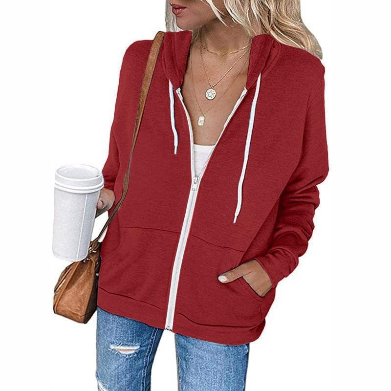 Donna - Giacca con cappuccio e zip integrale con tasche