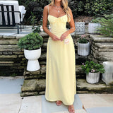 Abito maxi smanicato da donna con corpino arricciato – Leggero ed elegante