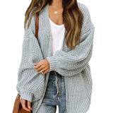 Donna - Cardigan in maglia grossa con spalle scese