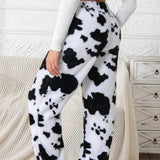 Donna - Pantaloni in pile con stampa accogliente