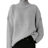 Donna - Maglia a maglia grossa con collo alto