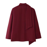 Donna - Giacca blazer elegante con sciarpa staccabile