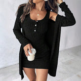 Donna - Abito in maglia con cardigan - Stile casual