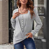 Donna - Cardigan con profondo scollo a V - Dettagli con bottoni