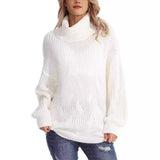 Donna - Maglia con motivo a cavi - Collo alto