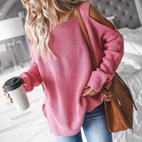 Donna - Maglione in maglia - Scollo asimmetrico