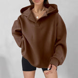 Donna - Maglia oversize con cappuccio e scollo a V