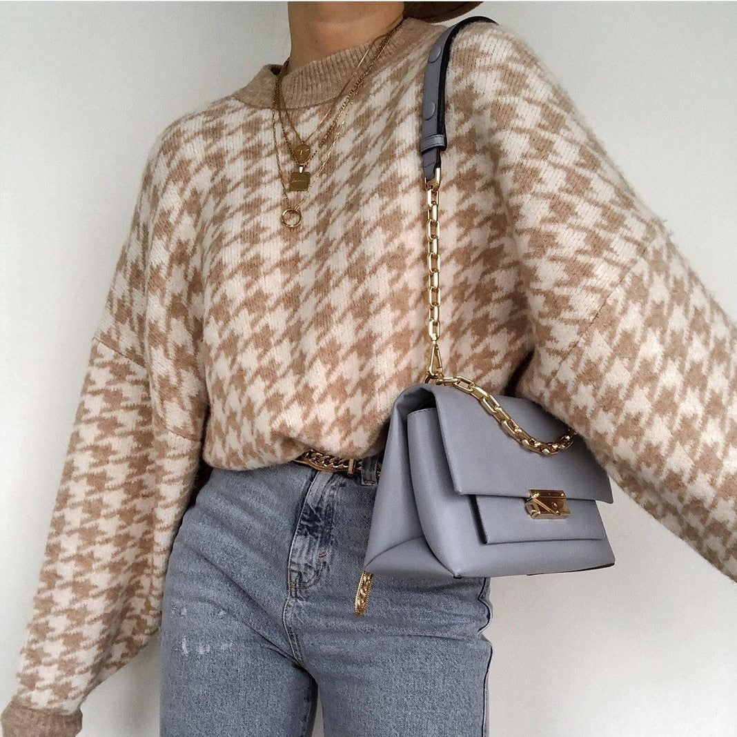 Donna - Maglia casual - Maglia con motivo a quadri