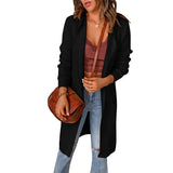 Cardigan lungo da donna aperto davanti – Strato in maglia dalla vestibilità rilassata per l’uso quotidiano in autunno