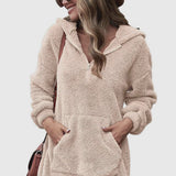 Donna - Vestito con cappuccio - Stile mezza zip