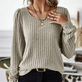 Donna - Maglione a righe - Design con maniche a sbuffo