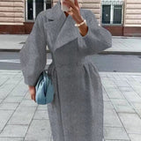 Donna - Maxi cappotto doppiopetto - Stile elegante