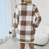 Donna - Vestito alla moda con maglione a V - Stile maglia