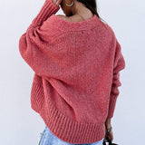 Donna - Cardigan casual con scollo a V e dettagli con bottoni