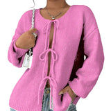 Donna - Maglione oversize in maglia con pizzo