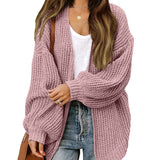 Donna - Cardigan in maglia grossa con spalle scese