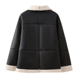 Donna - Giacca in ecopelle con fodera confortevole