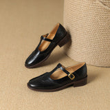 Arianna™ | Mary Jane in pelle con cinturino a T